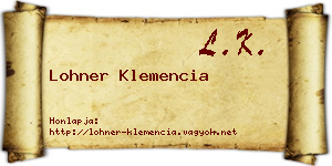 Lohner Klemencia névjegykártya